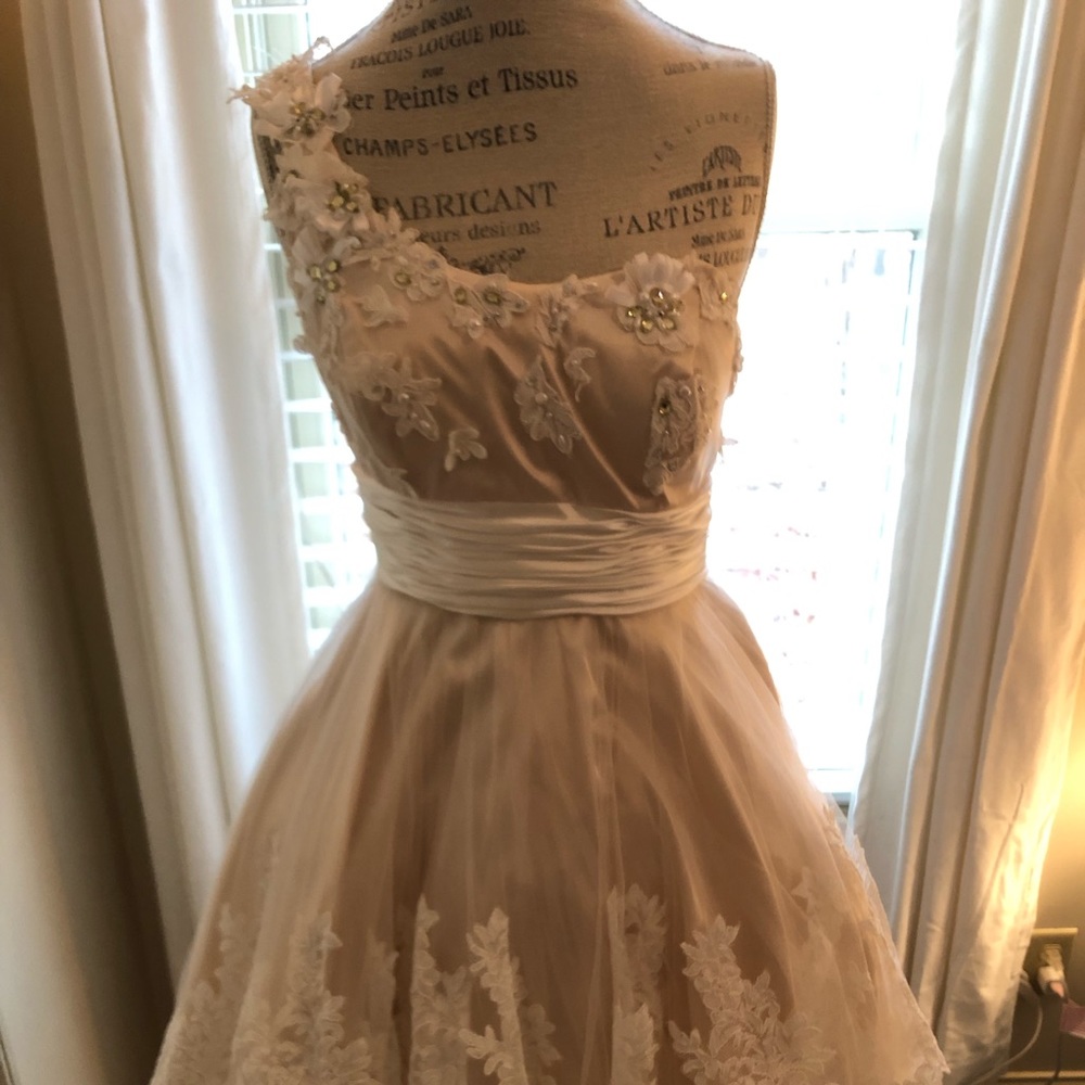 Beautiful blush homecoming dress!